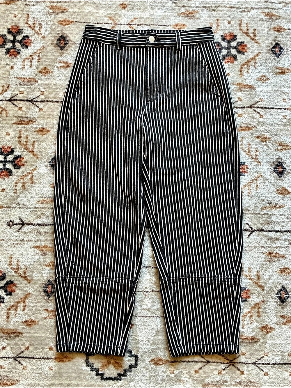 Everlane The Easy Barrel Pant Striped Pants Black & White